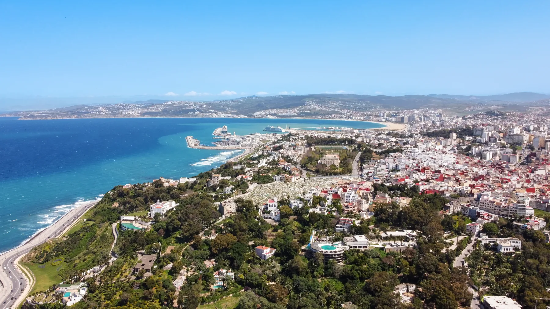 Tangier’s bay and city viewed from above